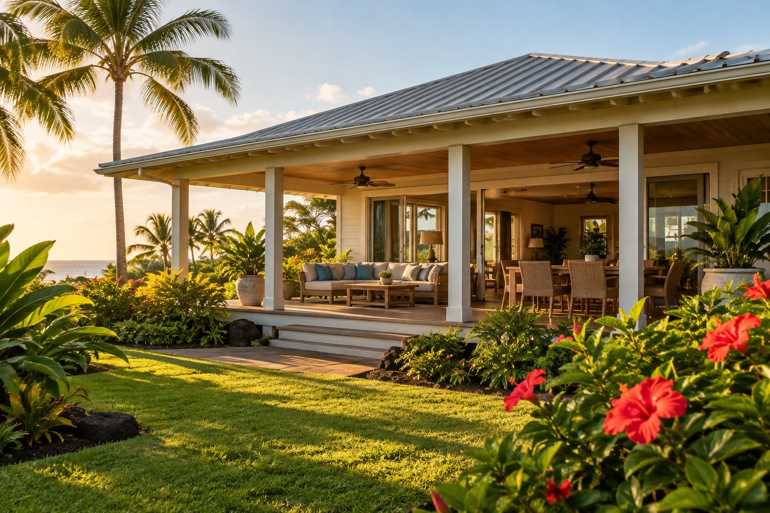 A Hawaii plantation style home, illustrative